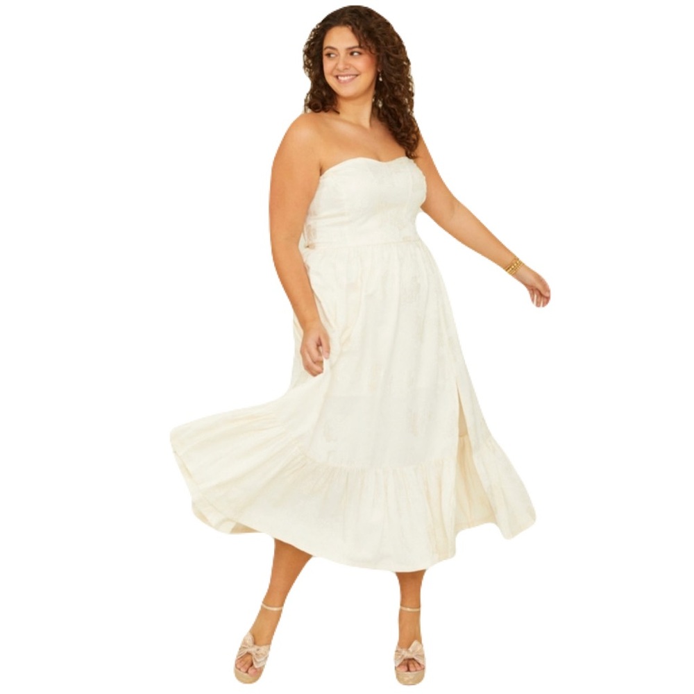 ARULA Cream Strapless Dress